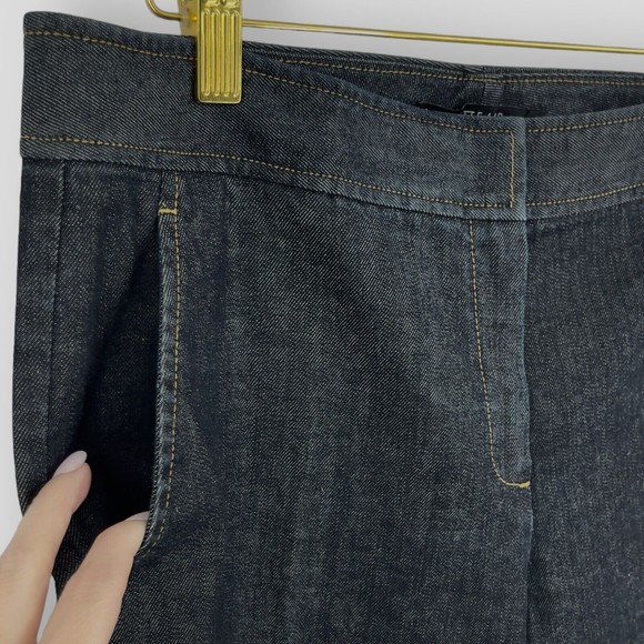 ✨SOLD✨Lafayette 148 New York Wide Leg Trouser Jeans Womens Dark Wash Size 6 - Picture 5 of 13